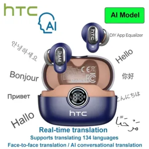 HTC NE79 Real Time Translation Bluetooth Earbuds Noise Reduction HD Call HiFi Music Headphones Mic For Cross-country Travelers — image 7