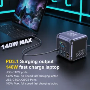 Ubigbuy 420W GaN Charger PPS PD3.1 140W USB Type C Charger Digital Display Fast Charging Station for MacBook iPhone 17 Samsung — image 5