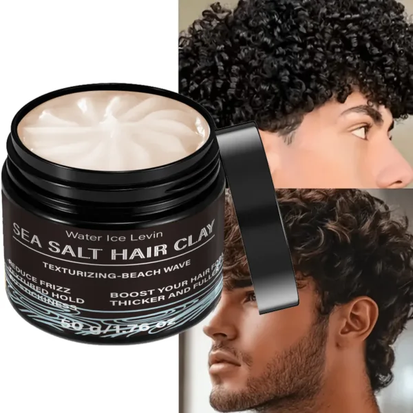 Water Ice Levin Sea Salt Hair Clay Beach Wave Curl Defining Texturizing Styling Paste 60g