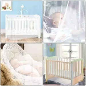 Mosquito Crib Mosquito Net Washable Foldable Baby Cot Cover Breathable Full-face Stroller Safety Tent for Holidays Travel Summer — image 5