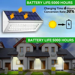 48 LED Solar Light Of Aluminum Alloy 4500mAh Outdoor Waterproof with Solar Lamp Motion Sensor Radar Applicable In Porch Garden — image 6