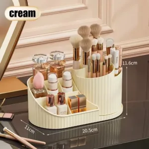 360° Rotating Vanity Makeup Organizer with Brush Holder, Large Spinning Cosmetic Storage for Skincare, Perfumes and Lotions — image 9
