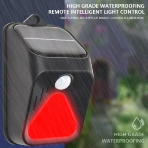 Waterproof Solar Powered Alarm Light Siren Remote Control Motion Sensor Detector Strobe Alarm Pet For Home Yard Outdoor Security — image 4