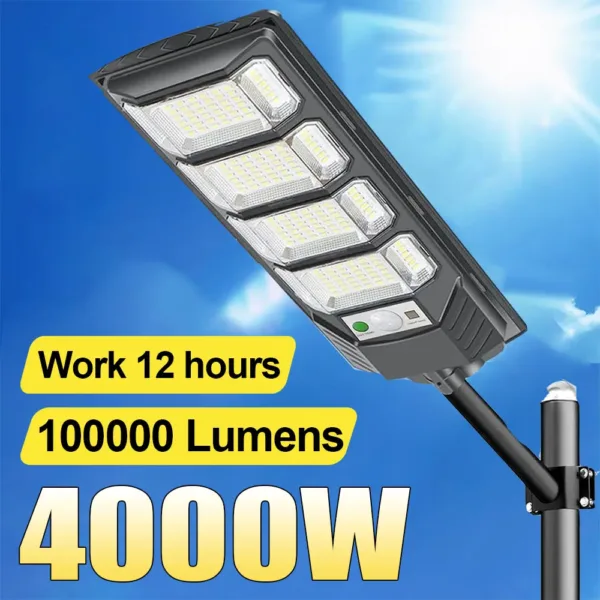 1000000LM Solar Led Light Outdoor 4000W Sunlight Powerful Outdoor Motion Sensor Solar Lamp Garden Street Spotlight Wall Lamp