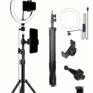 110cm tripod stand+O-clip, equipped with 10 inch live streaming ring fill light and selfie live streaming artifact — image 3