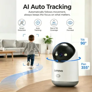 Lenovo 5MP 5G WiFi Camera Indoor Home Security IP Smart Baby Monitor Camera Color Night Auto Tracking Video Surveillance Camera — image 4