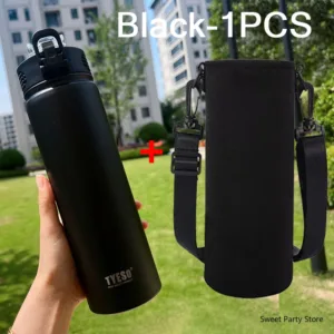 Tyeso 600/750ML Stainless Steel Vacuum Flask With Straw Car Thermal Cup Sports Water Bottle Travel Insulated Cup Thermal Mug — image 14