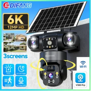 V380 Pro WiFi Triple Screens Solar Camera CCTV AOV 4G LTE Sim Card Video Surveillance Solar IP Camera PTZ 4G Security Protection — image 12