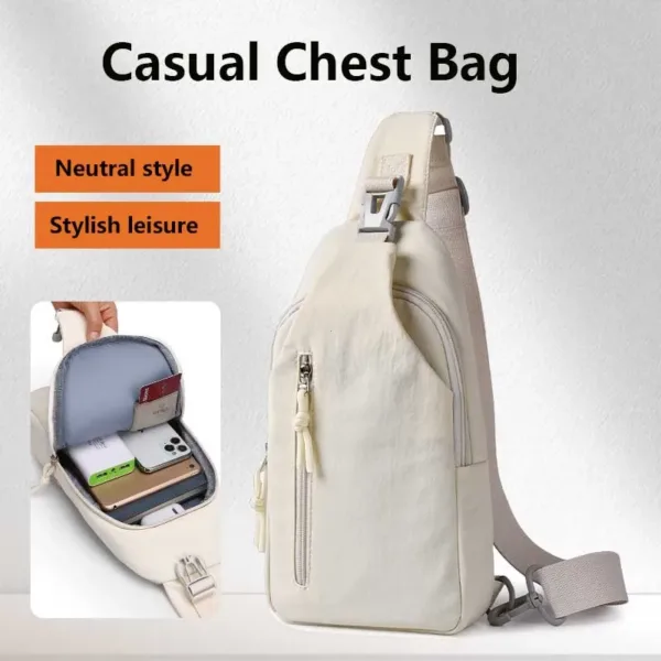 Hot Models Of Men And Women With The Same Models Of Casual Cross-body Bag, Large-capacity Nylon Chest Bag, Commuting, Travel