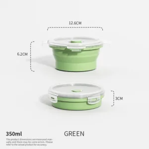Collapsible Food Storage Containers Foldable Silicone Lunch Containers with Lids, Rectangle Collapsible Bowls Round Food Bowls — image 24