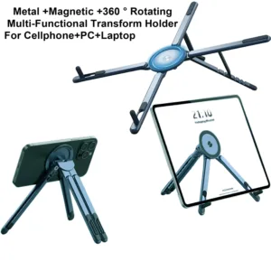 Foldale Magnetic Phone Holder Multi Form Adjustable Desktop Tablet Stand for iPhone 17~12 Tripod Handheld Mount Laptop Bracket — image 3