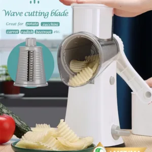 LMETJMA 5 in 1 Rotary Cheese Grater Shredder Kitchen Mandoline Vegetable Julienne Slicer Waffle Cutter Nut Chopper JT247 — image 15