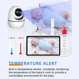 5 Inch Video Baby Monitor With Camera PTZ Zoom Babyphone Cam Security Protection Surveillance Cameras Temperature Sensor Lullaby — image 4