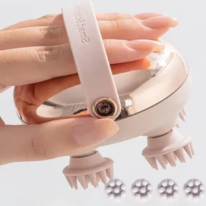 Rechargeable Waterproof Electric Scalp Massager Handheld Head Massager with 4 Massage Claws for Stress Relax Body Neck Back Pet — image 3