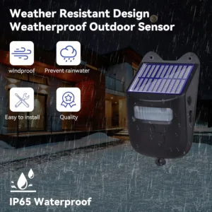 Motion Sensor Chime, Solar Chime, Security Sensor, Door Security Alert, 4 Levels of Volume, Solar Wireless Doorbell — image 2