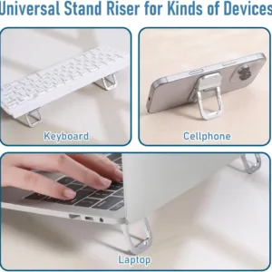 16PCS Foldable Laptop Stand Portable Metal Desktop Holder for Laptop Tablet and Phone Adjustable Stand for Work and Gaming — image 6