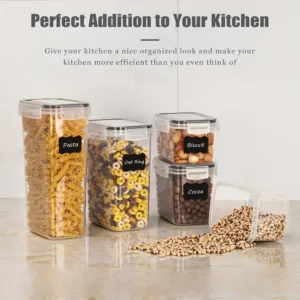 24Pcs Food Storage Containers 12 Boxes 12 Lids Airtight Pantry Organizer Kitchen Accessories Gadgets Tools Home Flour Sugar — image 5