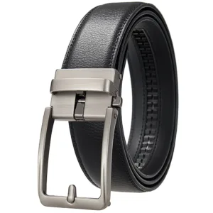 Men's Leather Belts Fashion Automatic Buckle Cowskin Male Belts Luxury Designer Black Brown 3.5cm — image 3