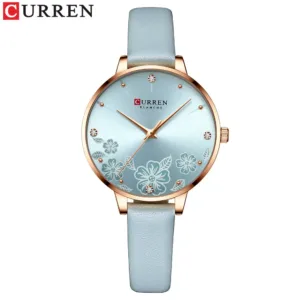 CURREN 9068 Women's Watch Quartz Wristwatch Slim Minimalist Printed Rhinestone Small-Dial Leather-Strap Women's Watch — image 8