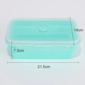 Collapsible Food Storage Containers Foldable Silicone Lunch Containers with Lids, Rectangle Collapsible Bowls Round Food Bowls — image 21