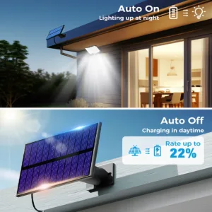Solar Lights Outdoor 234LED 3 Modes Motion Sensor Flood Lights with Remote IP65 Waterproof Security Solar Lights for Outside — image 6