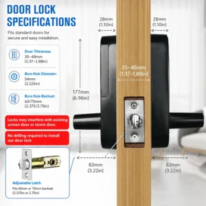 2026 Smart Fingerprint Door Lock App Control Keyless Digital Touchscreen Lock NFC IP67 Waterproof with 2 IC Cards — image 4