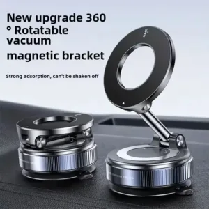 2026 New Vacuum Magnetic Phone Holder for Car - Suction Cup Phone Mount for MagSafe, 360° Rotatable Portable Strong Magnet Stand