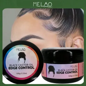 Black Castor Oil Edge Control, MELAO Strong Hold Edge Control Gel, for Natural & Textured Hair, Defines Hairline, Smoothes Holds — image 3