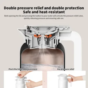 NEW Mijia Thermos Kettle Vacuum Insulated Bottle for Hot/Cold Drinks 1.5/2.0L 60oz Coffee Carafe Hot Water Tea Dispenser — image 4