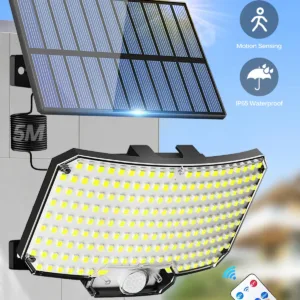Solar Lights Outdoor 234LED 3 Modes Motion Sensor Flood Lights with Remote IP65 Waterproof Security Solar Lights for Outside — image 9