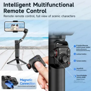Axis Handheld Gimbal Stabilizer for Smartphone iPhone Android Mobile Phone Anti Shake Video Recording, with Removable Remote — image 4