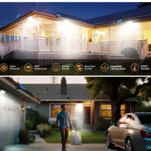 Solar Lights Outdoor 234LED 3 Modes Motion Sensor Flood Lights with Remote IP65 Waterproof Security Solar Lights for Outside — image 19