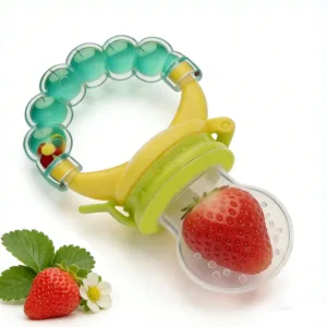 Baby Fruit Feeder Pacifier, Silicone Baby Food Feeder for Teething, BPA Free Infant Feeder Teether with Rattle, Fresh Fruit & Pu — image 6