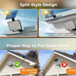 Solar Lights Outdoor 234LED 3 Modes Motion Sensor Flood Lights with Remote IP65 Waterproof Security Solar Lights for Outside — image 12
