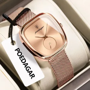 POEDAGAR Luxury Brand Woman Watch Waterproof Stainless Steel Mesh Women's Watches Fashion Elegant Quartz Ladies Wristwatch Reloj — image 2