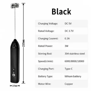Wireless Milk Frother Electric Type-C Handheld Blender Stainless Steel Mini Coffee Maker Whisk Mixer For Coffee Cappuccino Cream — image 10