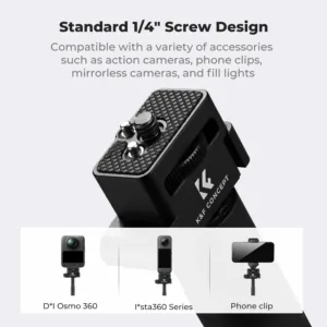 K&F CONCEPT Foldable Selfie Stick for Insta360 X5 X4 X3 DJI Osmo 360 92.5cm/36.4inch Aluminum Alloy Extension Rod Invisible Pole — image 4