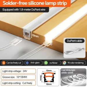 24V Neon LED Strip Light 2PIN Dupont Connector Cuttable 3-Color Optional Flexible for Kitchen Cabinet Closet Shelf Backlight — image 8