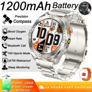 ChiBear Genuine Military Smart Watch Men: 1200 mAh Battery Compass GPS Sports Outdoor Watch Bluetooth Call Smartwatch 2026 New — image 7