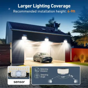 Solar Lights Outdoor 234LED 3 Modes Motion Sensor Flood Lights with Remote IP65 Waterproof Security Solar Lights for Outside — image 3