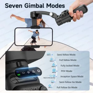 Axis Handheld Gimbal Stabilizer for Smartphone iPhone Android Mobile Phone Anti Shake Video Recording, with Removable Remote — image 5