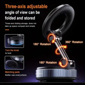 2026 New Vacuum Magnetic Phone Holder for Car - Suction Cup Phone Mount for MagSafe, 360° Rotatable Portable Strong Magnet Stand — image 4