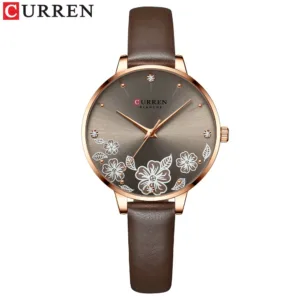 CURREN 9068 Women's Watch Quartz Wristwatch Slim Minimalist Printed Rhinestone Small-Dial Leather-Strap Women's Watch — image 10