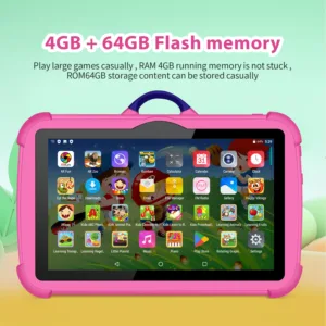 New Cartoon Pattern Kids Tablet 7 Inch Quad Core 4GB RAM 64GB ROM Android Learning Education Games Tablets Children's Gifts — image 3