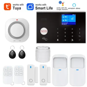 Alarm System for Home WIFI GSM Security Alarm Host Ant-theft with Door Gap PIR Motion Sensor Tuya Smart App control work Alexa — image 11