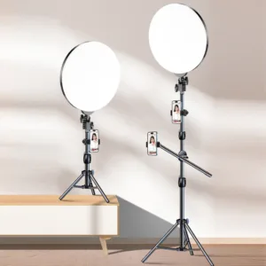 10inch LED Photography Fill Lighting , Tripod Stand Boom Arm Camera Photo Studio Circle Led Selfie Ring Light Phone Lamp Video — image 2