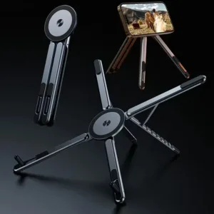 Foldable Magnetic Laptop Stand Aluminum Alloy Portable Adjustable Stand Heat Dissipation Holder Supports Phone Tablet Notebook — image 2