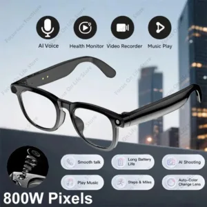 AI Smart Glasses 800W HD Camera Black Technology Image Translation Chat GPT Video Call Photo Waterproof For Men Women