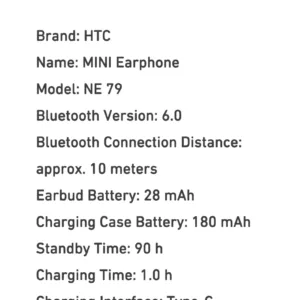 HTC NE79 Real Time Translation Bluetooth Earbuds Noise Reduction HD Call HiFi Music Headphones Mic For Cross-country Travelers — image 24