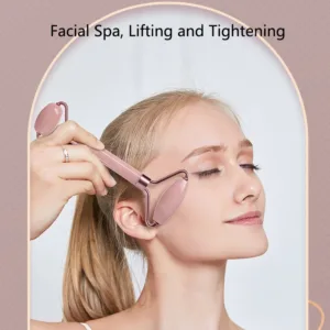 Face And Neck Massager Roller and Guasha Board Resin Non-rose Crystal Jade Roller Beauty Double-ended Massage Skincare Tools — image 5